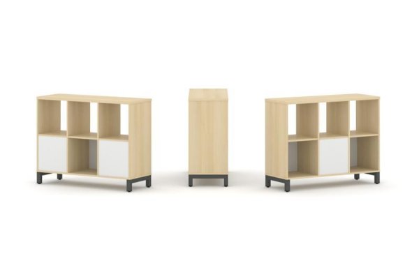 Набор стеллажа 2-х сторонний, 2 яруса SN.NSD-231 (1121х400х881) (Акация Лорка/Белый/Металл Антрацит)