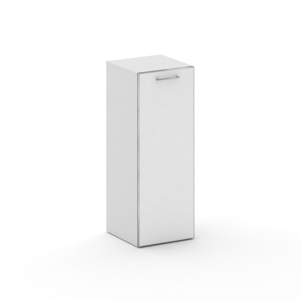 Шкаф узкий средний Cross CR.SU-204 (R) white (450x460x1202) (Белый Бриллиант UM-Лакобель Белый)