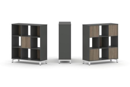 Набор стеллажа 2-х сторонний, 3 яруса SN.NSD-331 (1121х400х1248) (Антрацит/Вяз Благородный/Металл Белый)