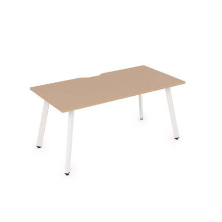 10СРВ.084 Стол рабочий с вырезом, прямолинейный (1600x800x750) (Mokko/Белый металл)