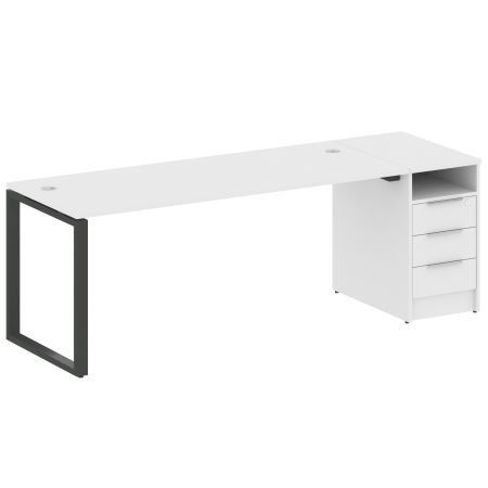 Рабочая станция Metal System Style БО.РС-СТП-1.5 2212x720x750 (Белый/Антрацит металл)