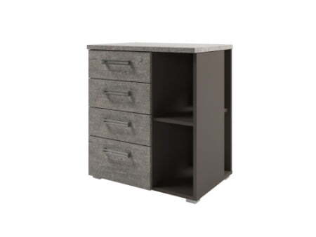 Тумба приставная с нишей Solution D-222 672x460x750 (Бетон/ТрюфельБежевый)