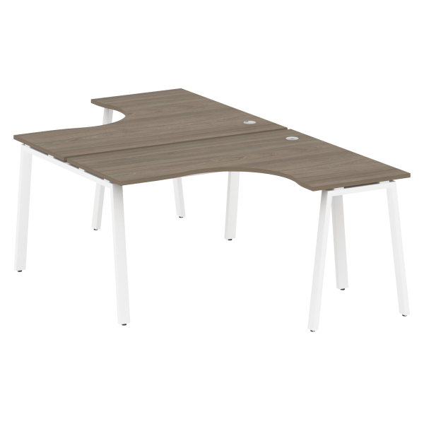 Рабочая станция криволинейная Metal System Style БА.РАС-СА-2.3 1400x2435x750 (Вяз/Белый металл)