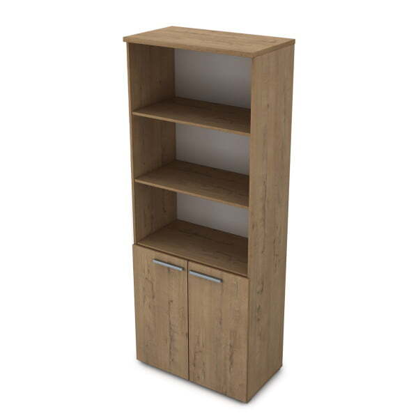 9Ш.005.7 Шкаф высокий с открытыми полками (800x450x2045) (Teakwood)