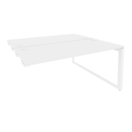Стол-приставка двойной на О-образном м/к к опорным элем. Onix O.MO-D.SPR-4.7 1580x1475x750 (Белый Бриллиант/Белый Металл)