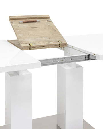 Стол обеденный Сиэтл раскладной 140-180*90 глянцевый белый (Стол обеденный Сиэтл белый)