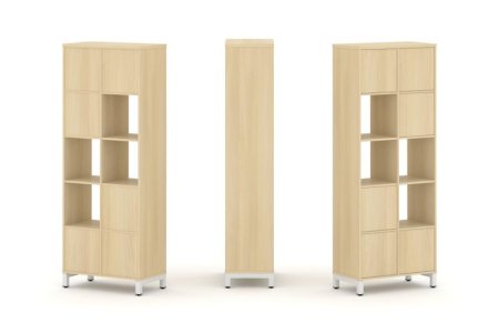 Набор стеллажа 1 сторонний, 5 ярусов SN.NS-521 (754х400х1982) (Акация Лорка/Металл Белый)