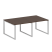 Переговорный стол 2 столешницы Metal System Style БО.ПРГ-2.1 2000x1235x750 (Дуб Наварра/Серый металл)