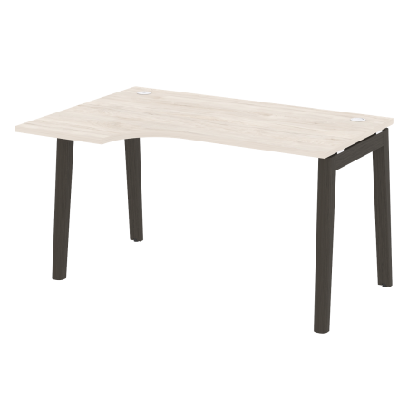 Стол эргономичный левый на деревянных опорах Onix Wood OW.SA-2L 1380x980x750 (Денвер Светлый/Дуб Темный)
