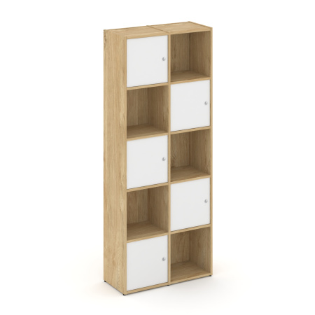 Стеллаж Locker Plus LK.K-008 798x350x1983 (Тиквуд Светлый | Белый)