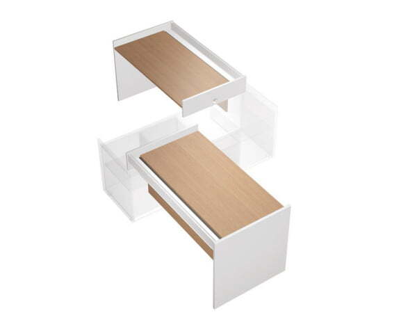 Рабочая станция 2х160 правая на опорах ДСП с ProSystem без тумб Profiquadro КВ 1511 БВ 1800x3650x835 (Белый премиум / Вишня скандинавская)