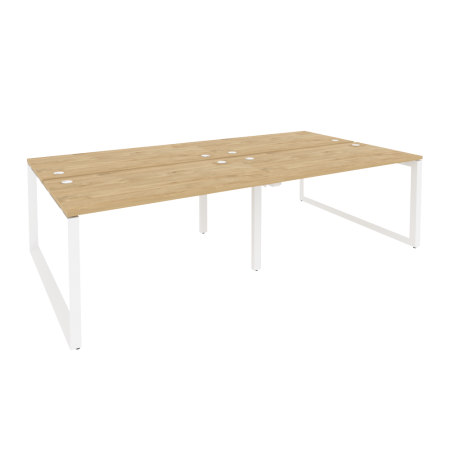 Рабочая станция на О-образном м/к Onix O.MO-D.RS-4.3.7 2760x1475x750 (Тиквуд Светлый/Белый Металл)
