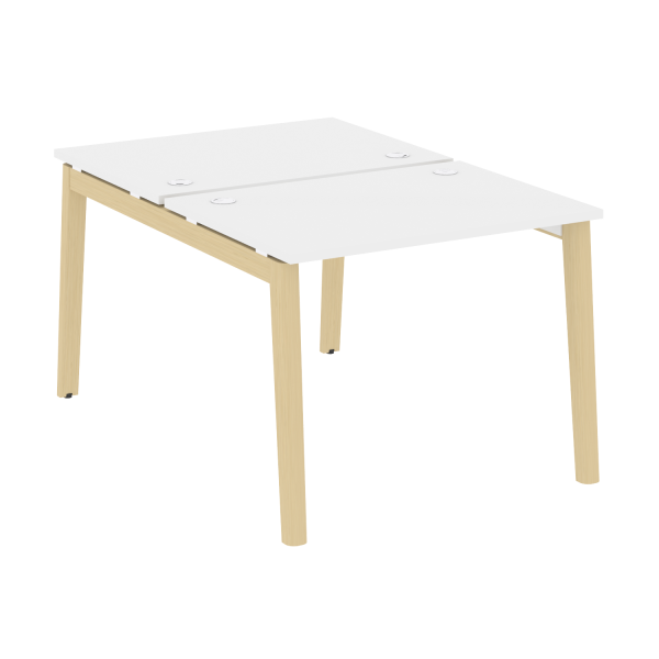 Рабочая станция на деревянных опорах Onix Wood OW.D.RS-2.1.7 980x1475x750 (Белый Бриллиант/Дуб Светлый)