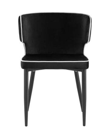 Стул Матео с кантом велюр черный (Стул Матео черный)