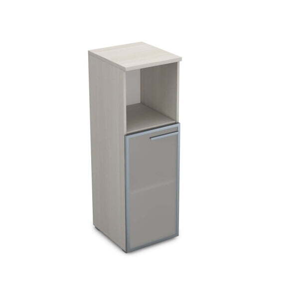 9ПП.017.5 Пенал средний со стеклом и нишей (400x450x1245) , правый (Ivory)