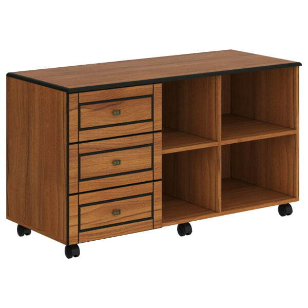 Тумба мобильная Larex LCRT 1250 L 1200x500x670 (Орех Тироли)