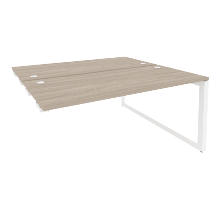Стол-приставка двойной на О-образном м/к к опорным элем. Onix O.MO-D.SPR-4.7 1580x1475x750 (Дуб Аттик/Белый Металл)