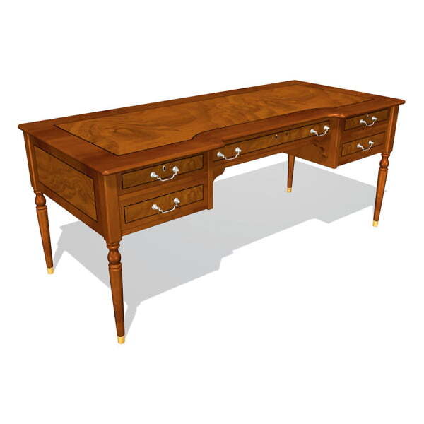 Стол руководителя 5 ящиков Art&Moble 01125 1600x800x750 (Шпон корня оливы)