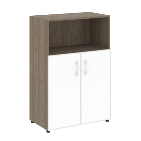 Шкаф для документов со стеклом белым LT.ST-2.2 R White (Вяз Благородный)