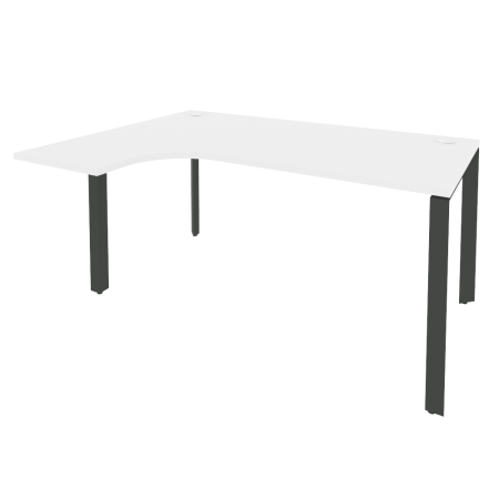 Стол эргономичный левый на П-образном м/к Onix O.MP-SA-4L 1580x1180x750 (Белый Бриллиант/Черный металл)