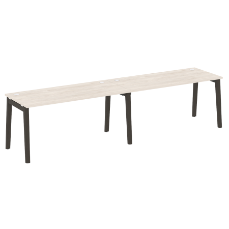 Рабочая станция на деревянных опорах Onix Wood OW.RS-2.4.7 3160x720x750 (Денвер Светлый/Дуб Темный)