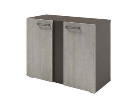 Стеллаж низкий с дверьми Solution D-75 950x414x714 (Акация Морава/Трюфель)