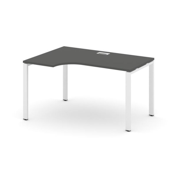 Стол рабочий эргономичный SN-6P.SPA-021(L) (1380х800/980х750) (Антрацит/Металл Белый)