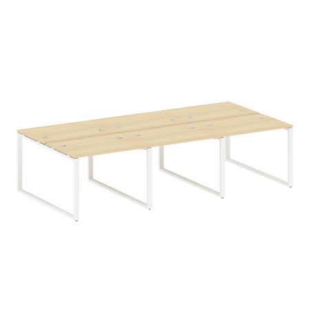 Рабочая станция Metal System Style БО.СМ-6.1 3000x1475x750 (Акация/Белый металл)