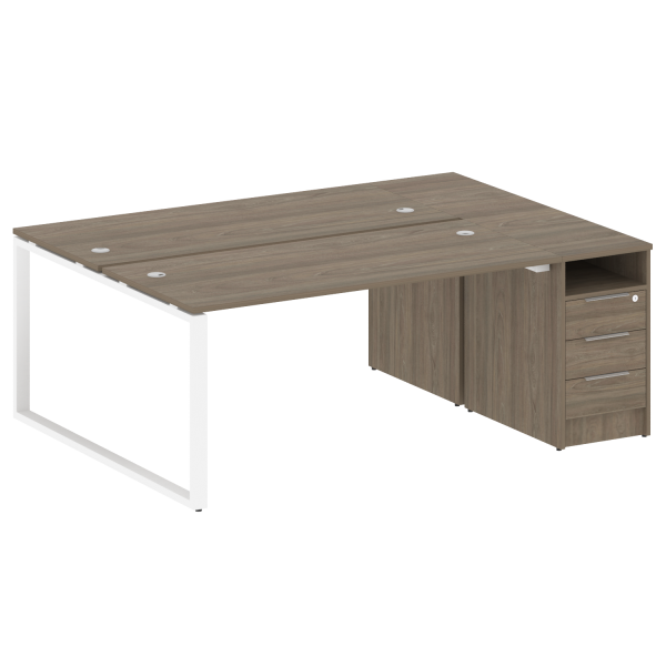 Рабочая станция Metal System Style БО.РС-СТП-2.4 2012x1475x750 (Вяз/Белый металл)