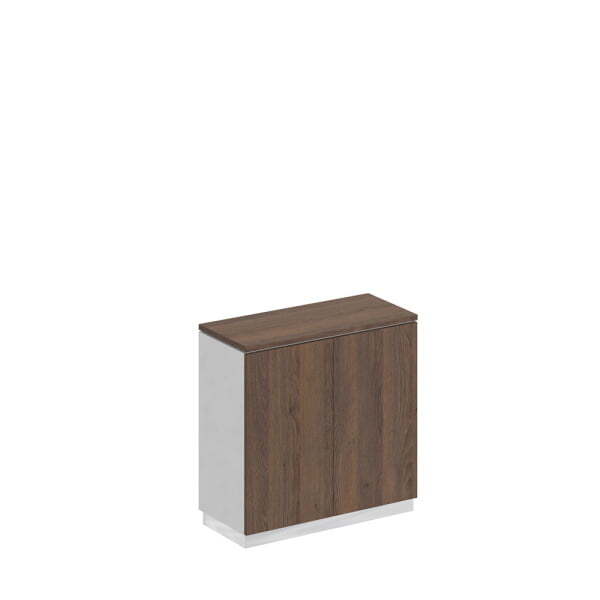 Шкаф для документов закрытый низкий City СИ 322 900x400x881 (Дуб гладстоун / Белый премиум / Белый премиум)