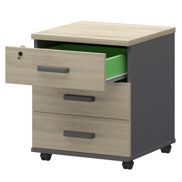 Тумба подкатная Смарт СМТ-3ПЦ Тип2 434x450x620 (Графит/Кронберг)