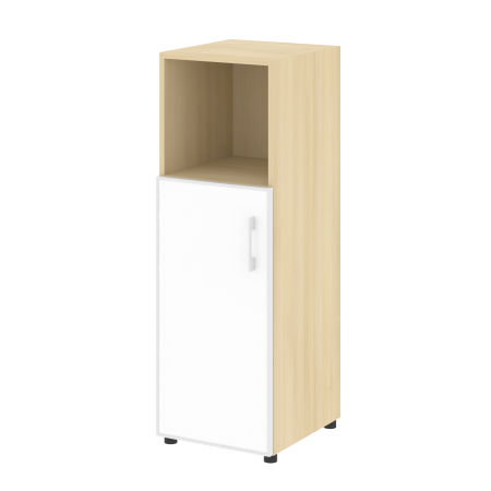 Шкаф для документов узкий со стеклом белым LT.SU-2.2 R (L) White (Акация Лорка)