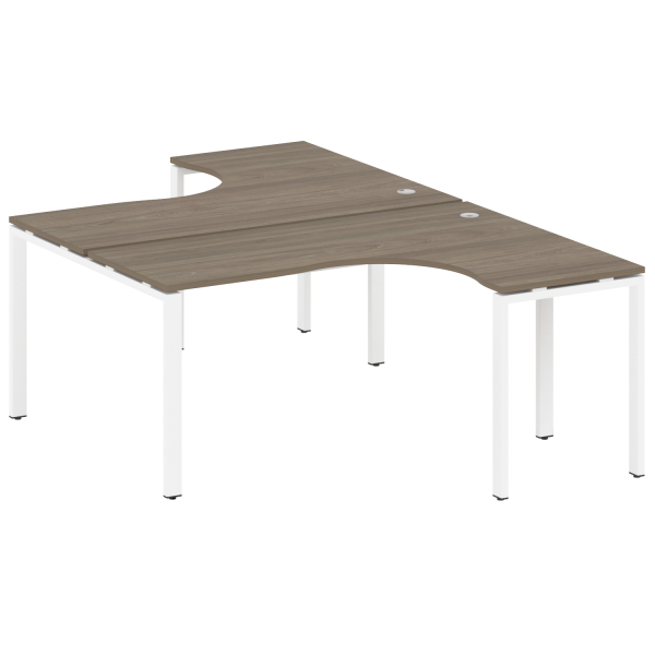 Рабочая станция криволинейная Metal System Style БП.РАС-СА-2.4 1600x2435x750 (Вяз/Белый металл)