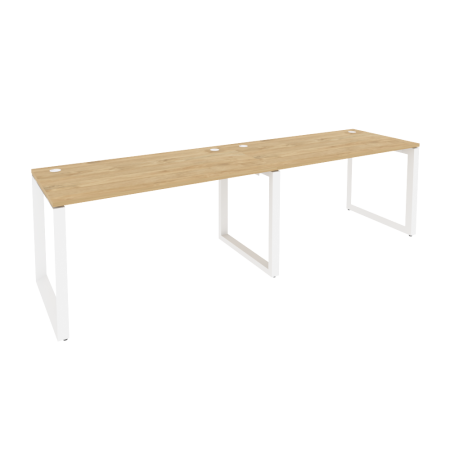 Рабочая станция на О-образном м/к Onix O.MO-RS-2.3.7 2760x720x750 (Тиквуд Светлый/Белый Металл)