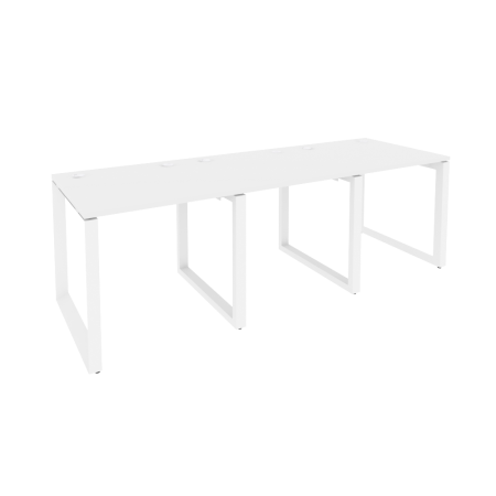 Рабочая станция на О-образном м/к Onix O.MO-RS-3.0.8 2340x800x750 (Белый Бриллиант/Белый Металл)