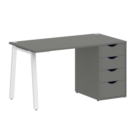 Стол письменный VR.SP-3-138.4.A 1380x720x750 (Металлик/Белый Металл)