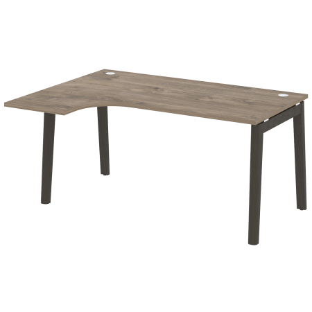 Стол эргономичный левый на деревянных опорах Onix Wood OW.SA-4L 1580x1180x750 (Тиквуд Темный/Дуб Темный)