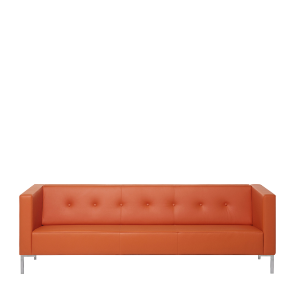 Диван офисный Зипо (М-15) 3-х местный с подлокотниками (Оранжевый)