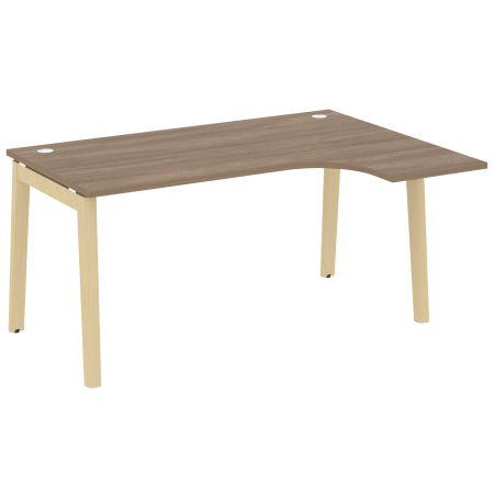 Стол эргономичный правый на деревянных опорах Onix Wood OW.SA-4R 1580x1180x750 (Дуб Аризона/Дуб Светлый)
