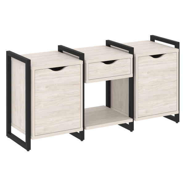 Тумба на регулируемых опорах наборная VR.L-TN-7.O 1440x460x719 (Денвер Светлый/Черный металл)