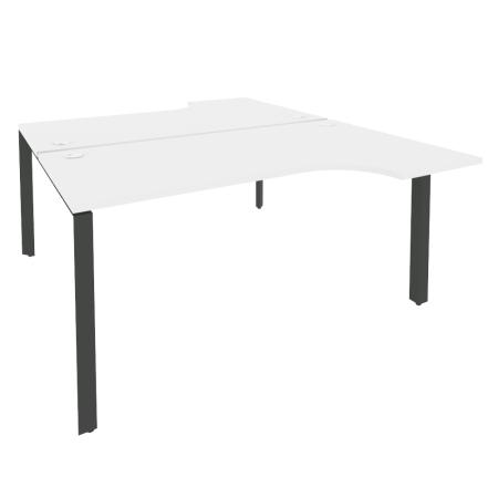 Рабочая станция на П-образном м/к Onix O.MP-D.SA-1 1580x1995x750 (Белый Бриллиант/Черный металл)