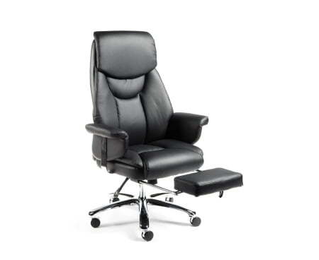 Парламент / (black) сталь + хром / черная экокожа (Черный)