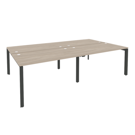 Рабочая станция на П-образном м/к Onix O.MP-D.RS-4.3.8 2760x1635x750 (Дуб Аттик/Черный металл)