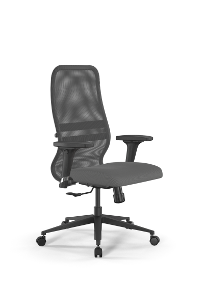 Кресло для руководителя Метта SynchroSit 8 B2-8D - X1+UMF(X1) /Uh00/Wh00/D02P(M20.B11.G19.W02) (Светло-серый)