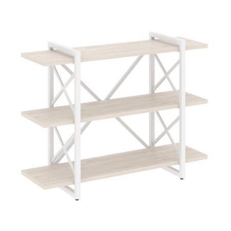Стеллаж на регулируемых опорах-3 полки VR.L-MST.O-3.8V 1200x400x910 (Денвер Светлый/Белый металл)