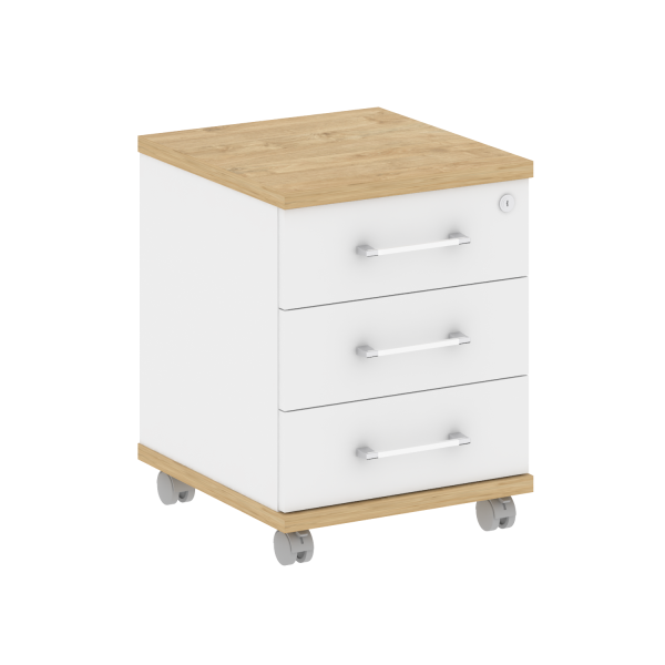 Тумба мобильная Shift SK.TM (432x460x562) (Тиквуд Светлый-Белый Бриллиант)