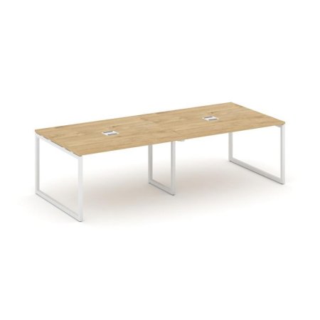 Стол переговорный SN-4O.SPRG-044 (3160х1180х750) (Тиквуд Светлый/Металл Белый)