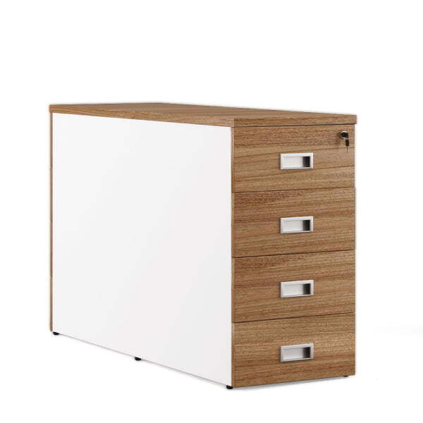 Тумба приставная для сдвоенной столешницы, 4 ящика Tess TES28431231 (Орех)