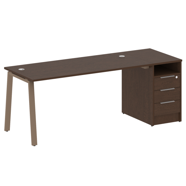 Рабочая станция Metal System Style БА.РС-СТП-1.4 2012x720x750 (Венге Цаво/Мокко металл)