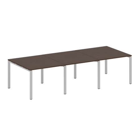Переговорный стол 3 столешницы Metal System Style БП.ПРГ-3.1 3000x1235x750 (Венге Цаво/Серый металл)